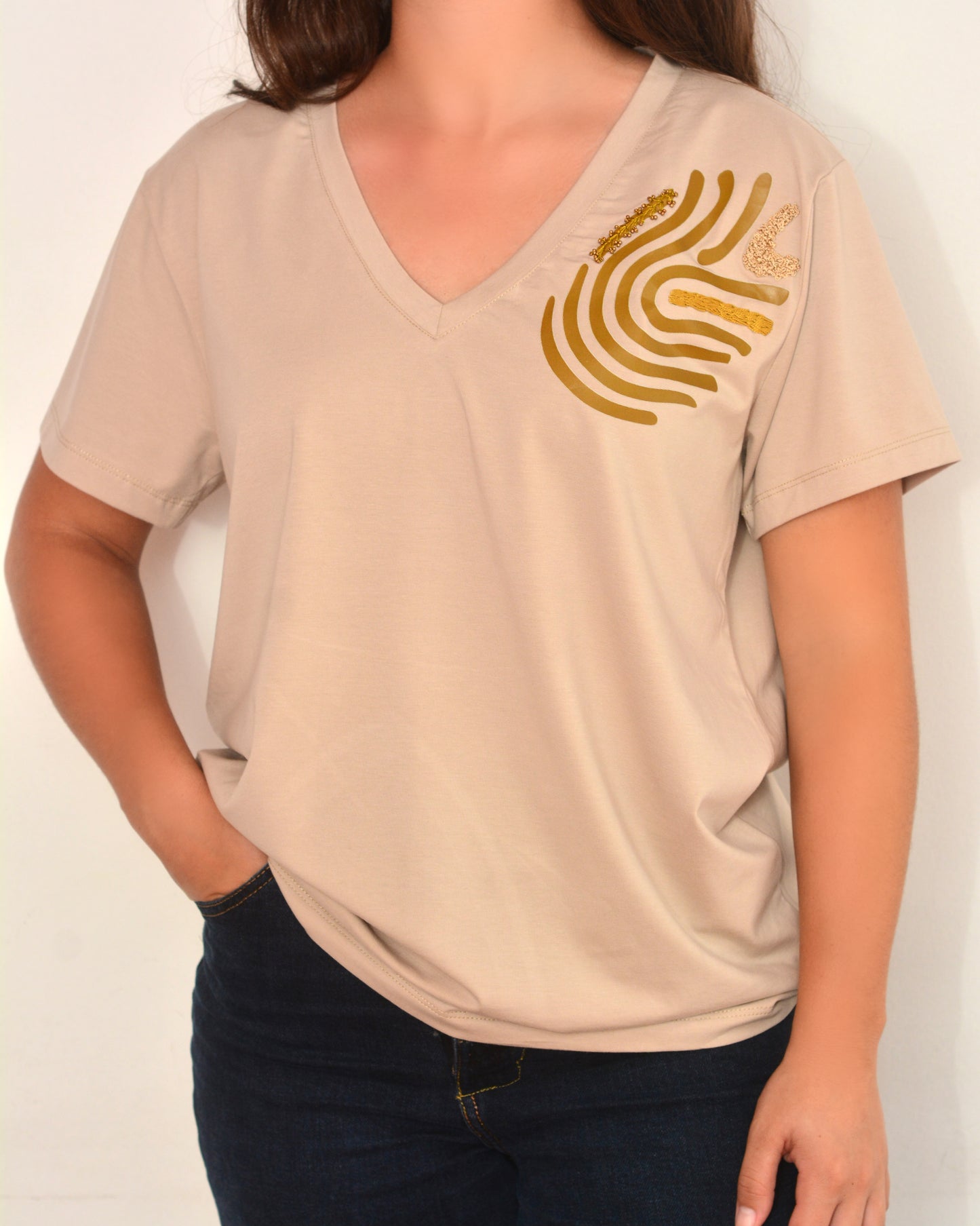 Embroidered Printed T-Shirt