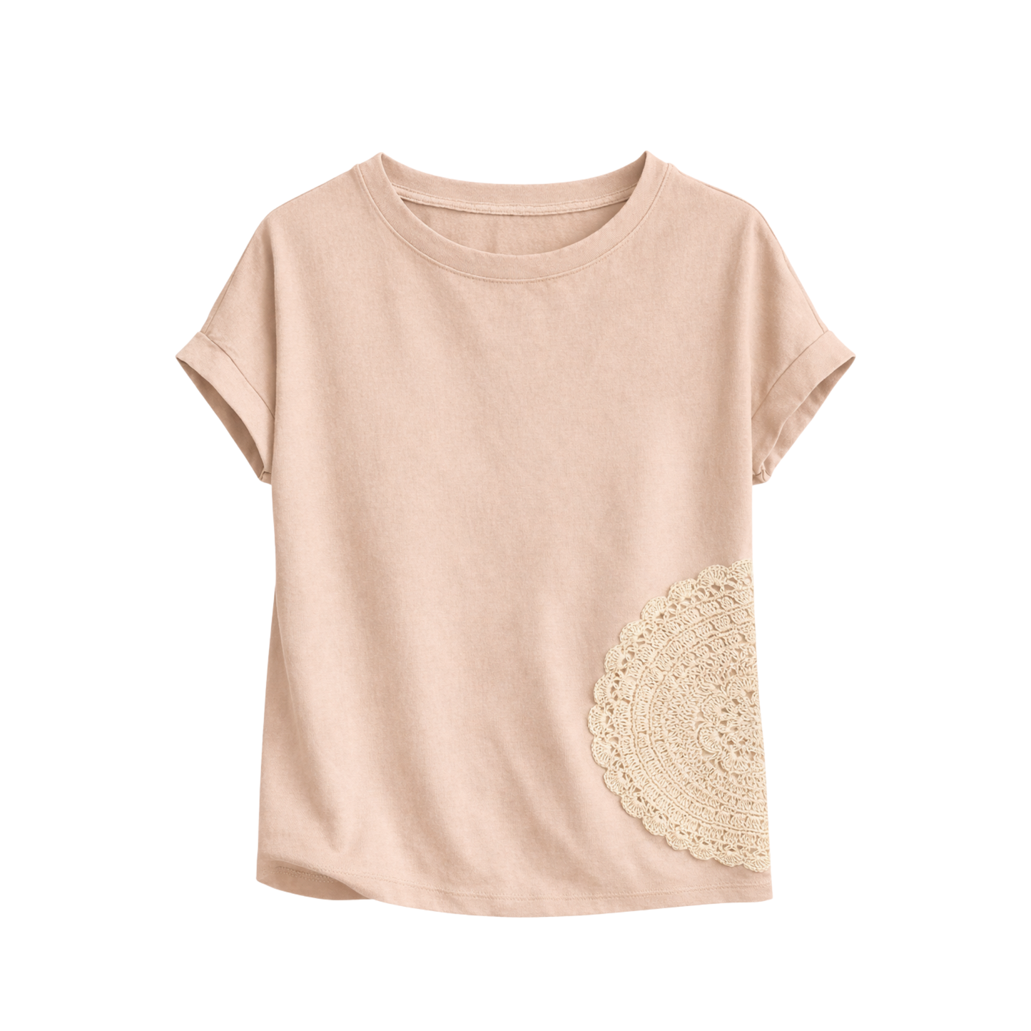 Embroidered T-Shirt Mandala Crochet