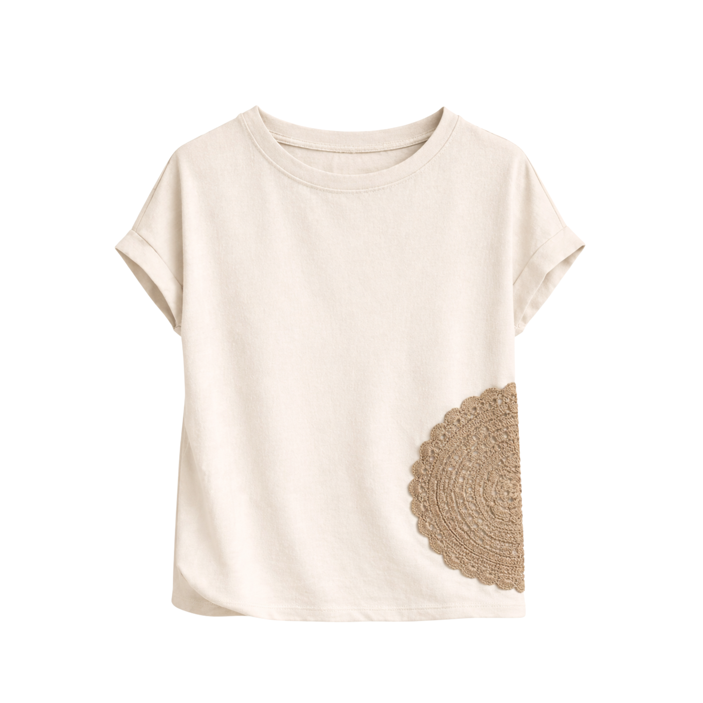 Embroidered T-Shirt Mandala Crochet