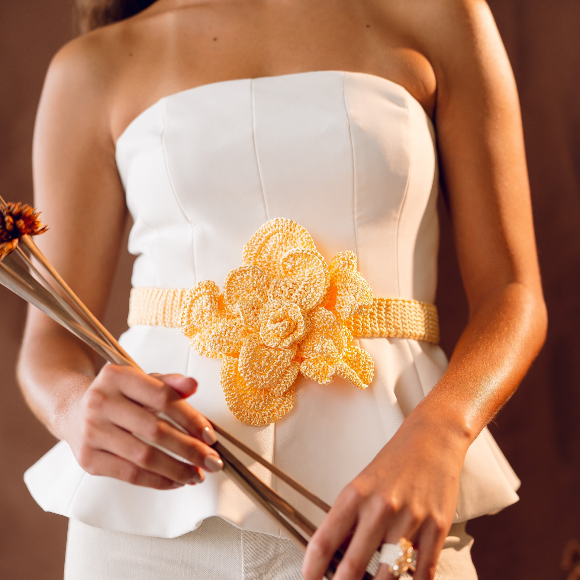 Flower M Crochet Belt