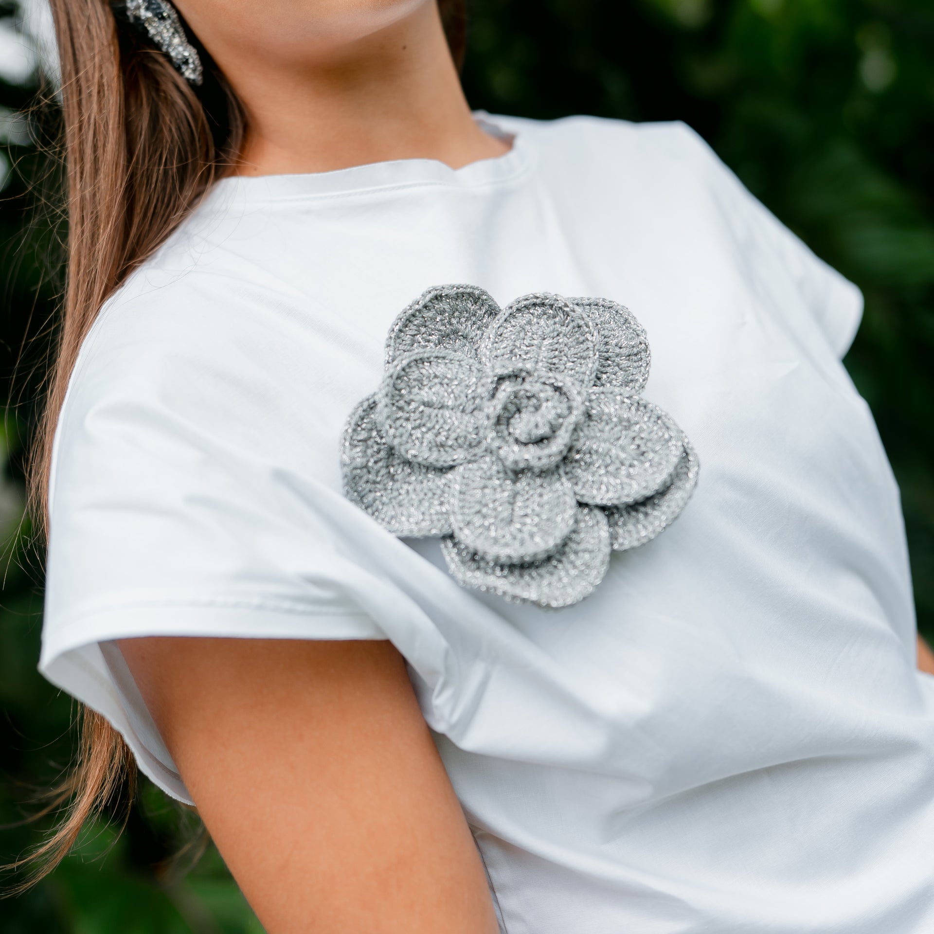 Flower S Crochet Brooch