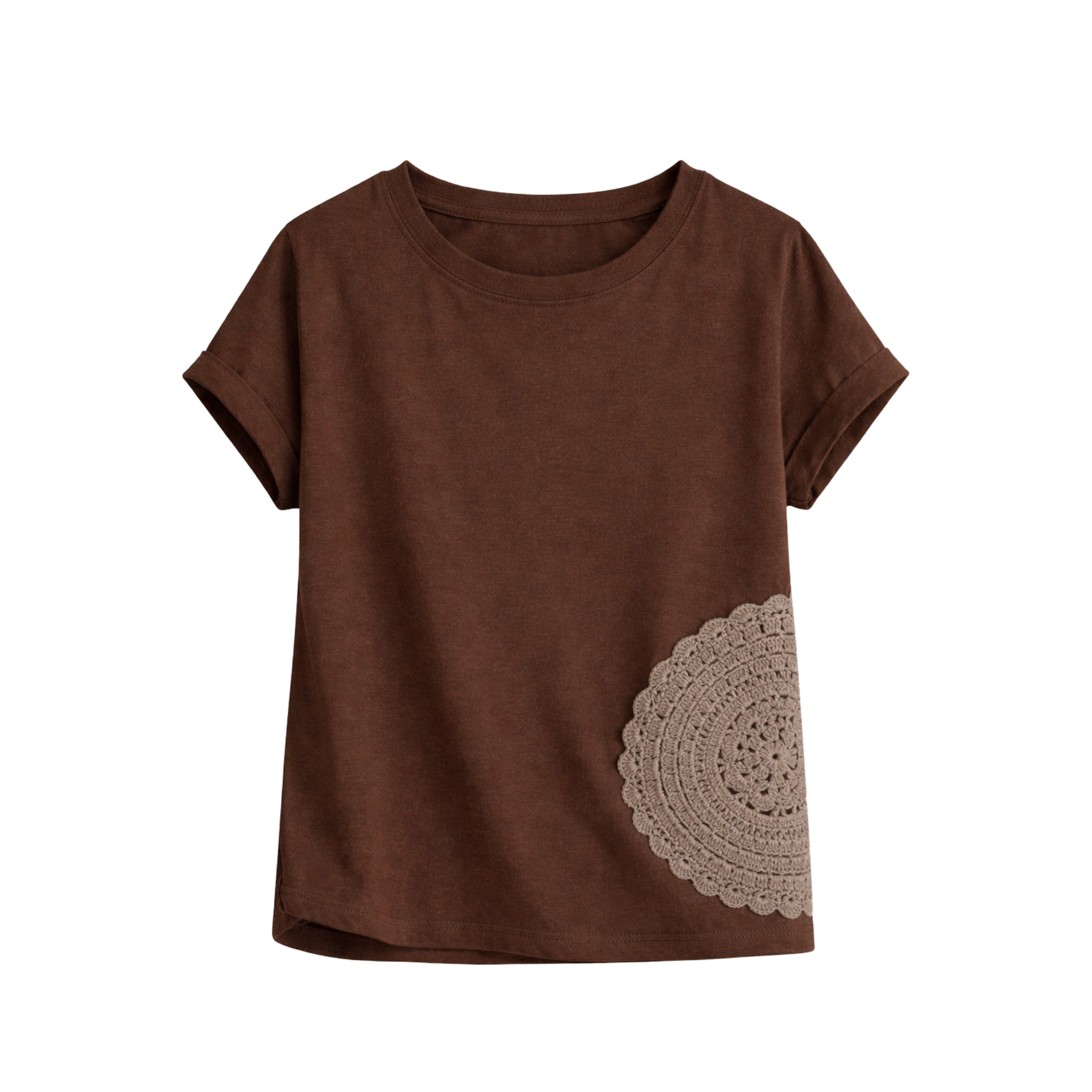 Embroidered T-Shirt Mandala Crochet